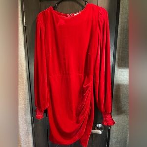 Aura Red Velvet Dress